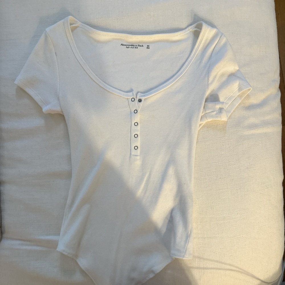 White Henley bodysuit